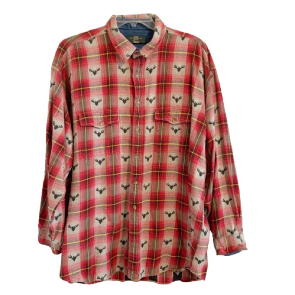ORVIS Deer Print Flannel Long Sleeve Hunting Shirt